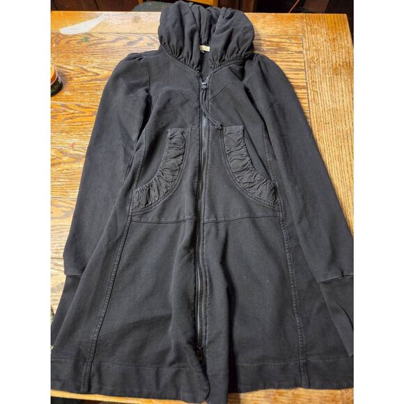 Prairie Underground Long Cloak Hoodie in Black sz XS - Picture 2 of 5